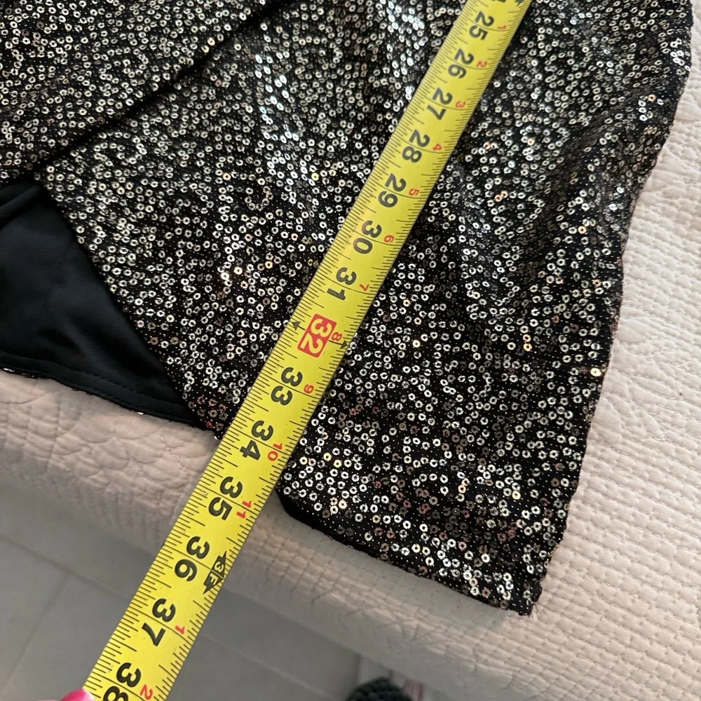 Eliza J Black metallic Sequin Long Sleeve Dress Evening Prom✨ - Picture 11 of 11